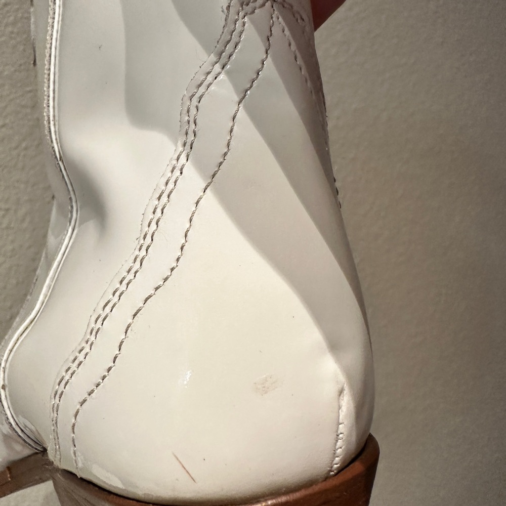 Free People White Western-Inspired Leather Ankle Boots - Picture 6 of 8
